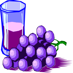 Glass of Milk and Fresh Grapes Clipart for Delicious Designs