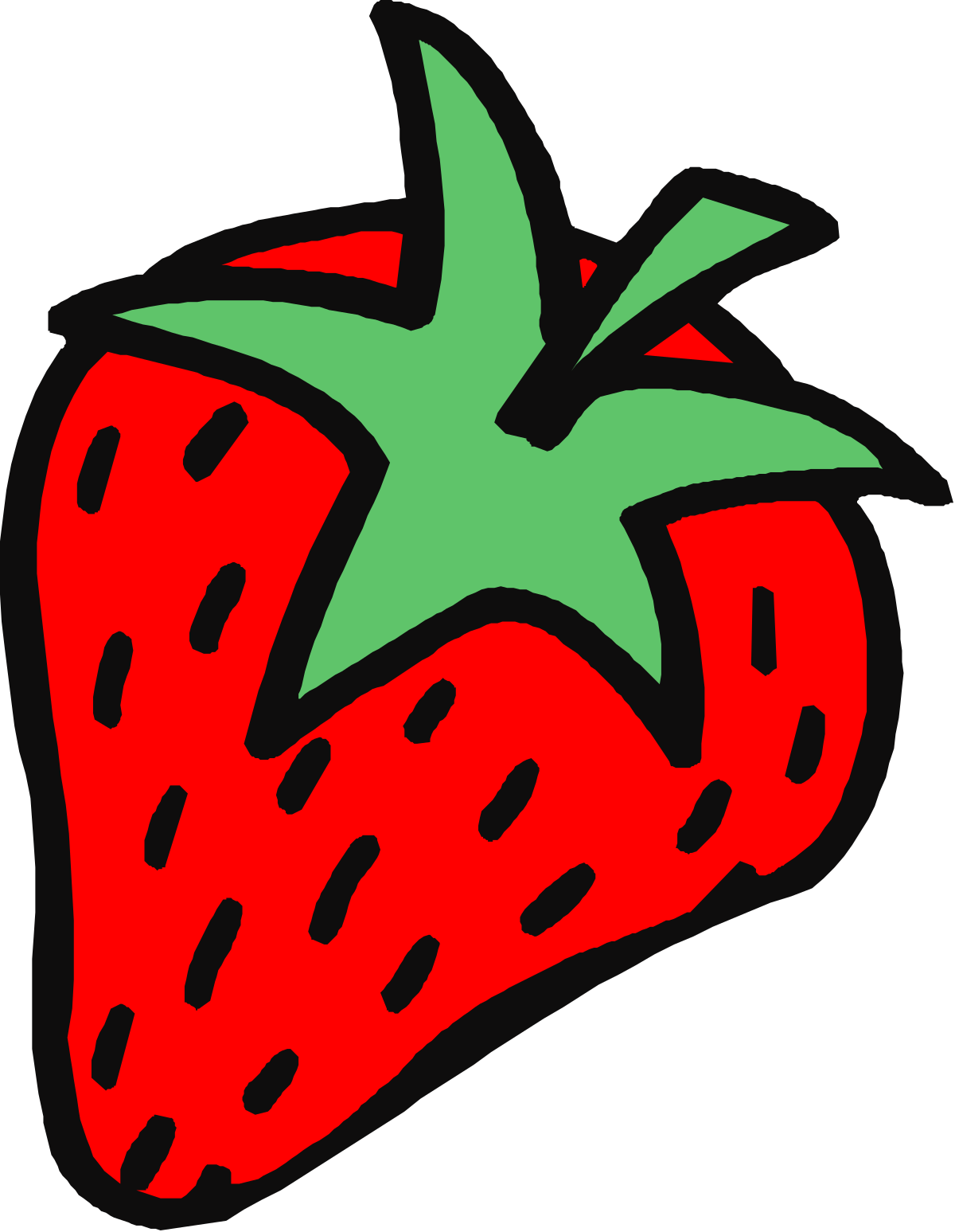 Strawberry with Green Leaf Clipart for Fresh Designs