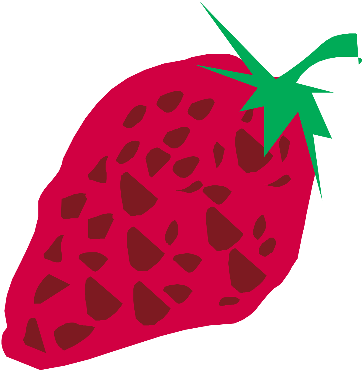a strawberry with a green stem clip art png transparent Strawberry with Green Stem Clipart: Fresh and Juicy Illustration