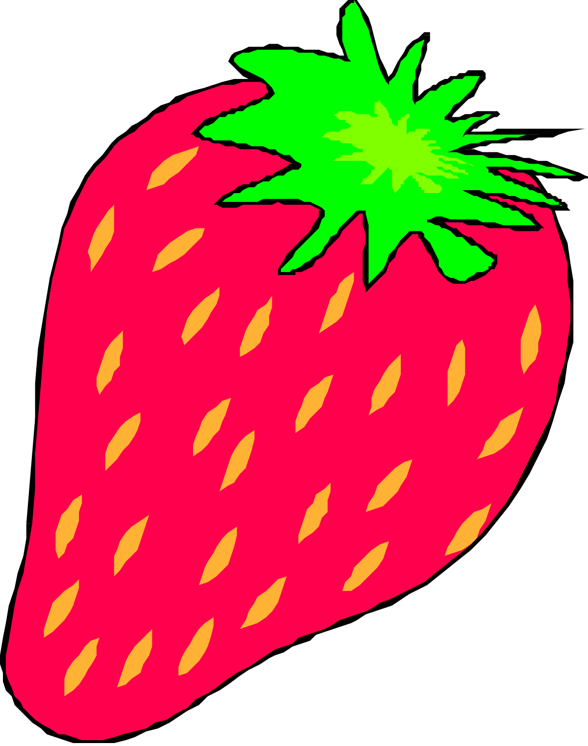 Strawberry Clipart with Unique Green and Red Spots