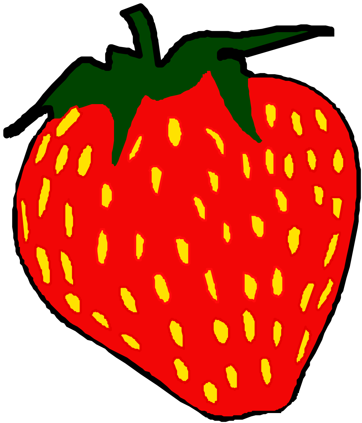 Strawberry with Yellow Spots Clipart - Unique and Vibrant Fruit Illustration