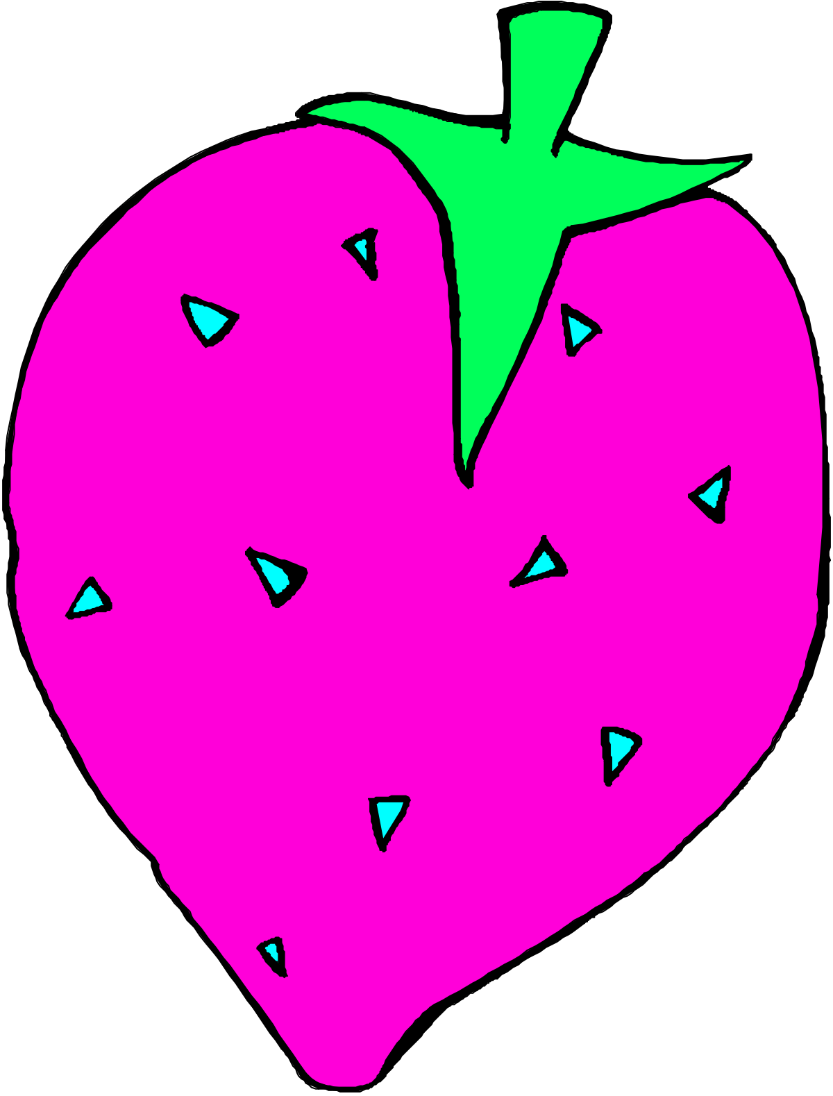 Pink Strawberry with Green Leaves Clipart for Vibrant Designs