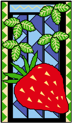 Fresh Strawberry with Leaves Clipart Illustrations
