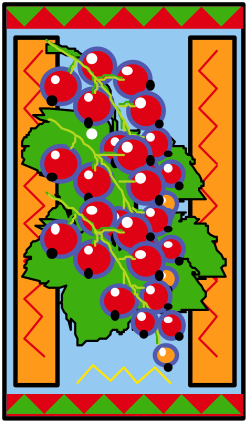 Christmas Tree with Red Berries and Green Leaves Clipart