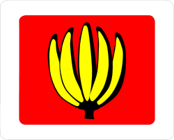 Yellow Flower on Red Square - Vibrant Clipart for Creative Projects