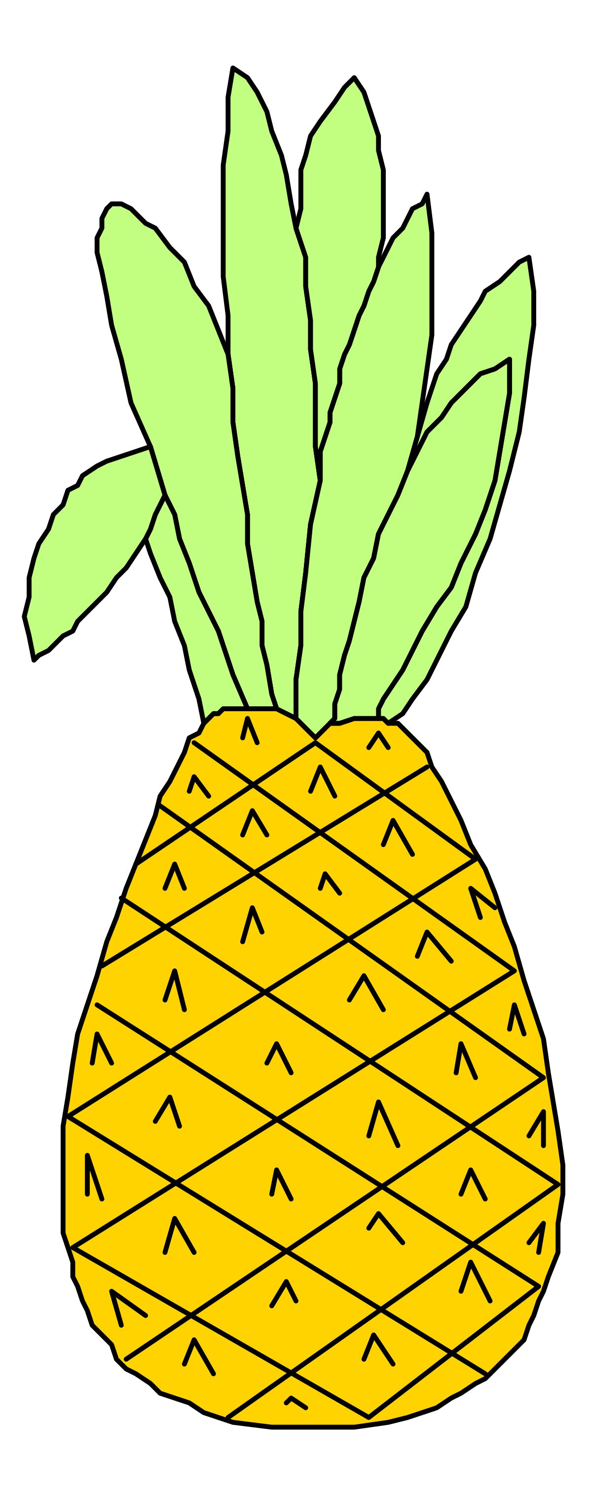 a pineapple with green leaves on it clip art png transparent Pineapple Clipart with Lush Green Leaves - Perfect for Your Designs