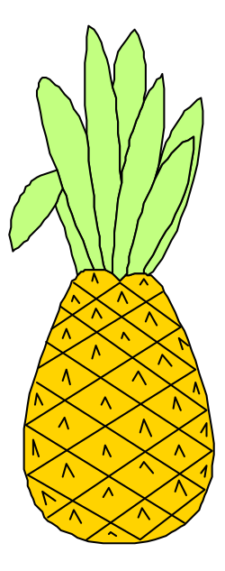 Pineapple Clipart with Lush Green Leaves - Perfect for Your Designs