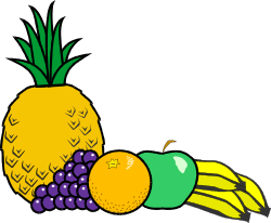Pineapple, Banana, and Grapes Clipart: Juicy Tropical Fruits Collection