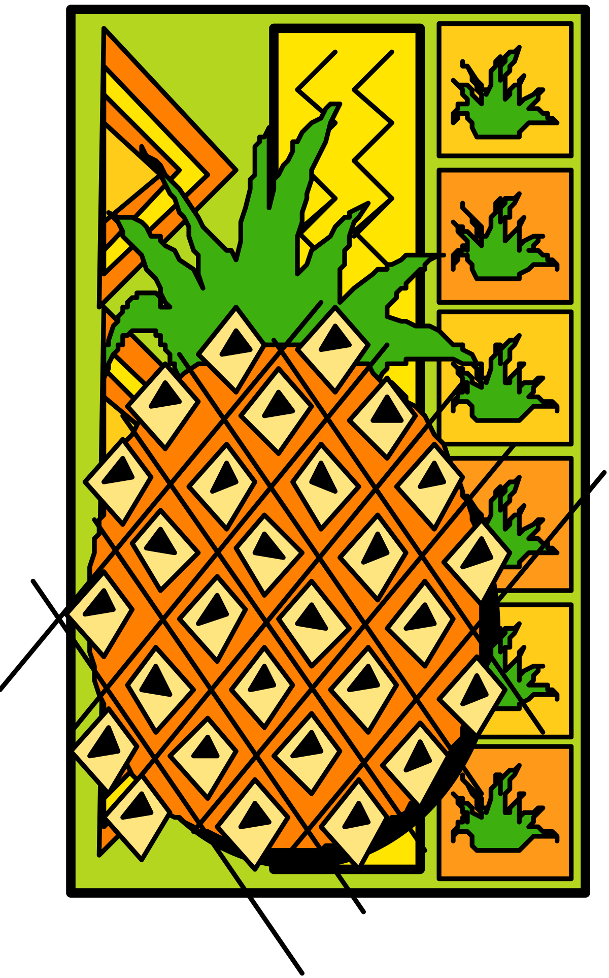 Pineapple Clipart with Unique Patterns for Creative Projects