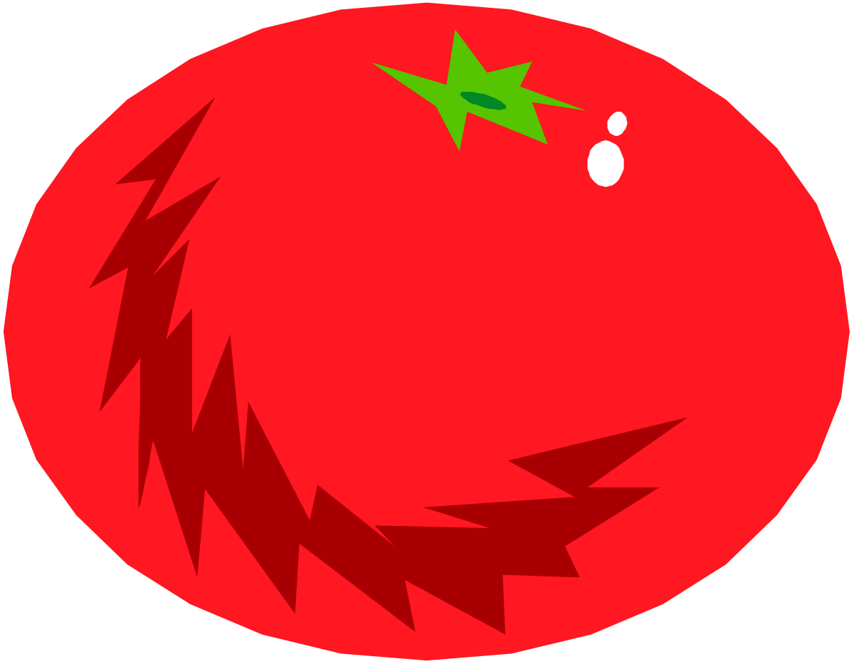 a tomato with a green leaf on it clip art png transparent Tomato with Green Leaf Clipart - Fresh and Juicy Produce Illustration