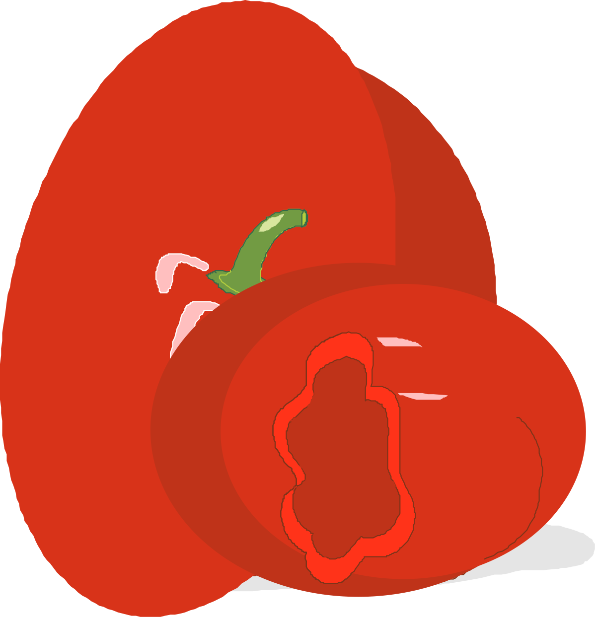 a red pepper with a green leaf on top clip art png transparent Red Pepper Clipart with Green Leaf - Fresh and Vibrant