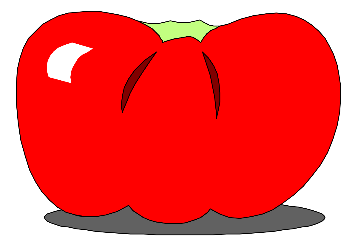 Red Pepper Clipart with Green Stem - Vibrant Food Illustration