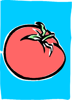 Tomato Clipart on Blue Background - Fresh and Vibrant Design