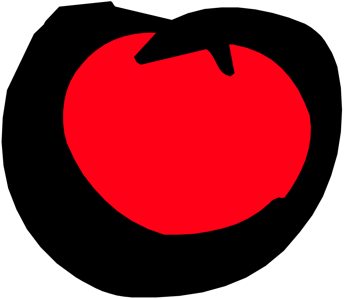 Red Apple Clipart on Black Background