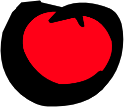 Red Apple Clipart on Black Background
