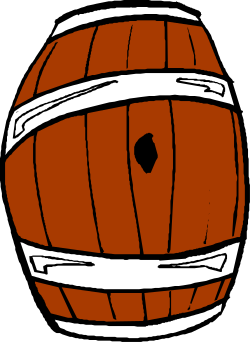 Wooden Barrel with White Stripe Clipart for Creative Projects