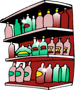 Bottles on a Shelf Clipart - Vibrant Collection for Creative Projects