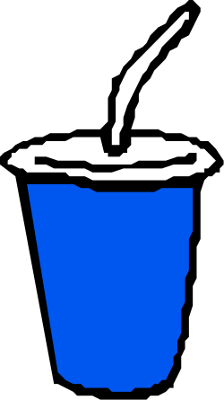 Blue Bucket with Straw Clipart for Fun Designs