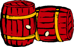 Red and Yellow Beer Barrel Clipart for Festive Themes
