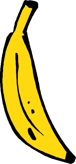 Banana Clipart: Vibrant Yellow Banana on Sleek Black Background