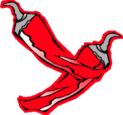 Red Pepper Clipart on Black Background - Vibrant and Stylish