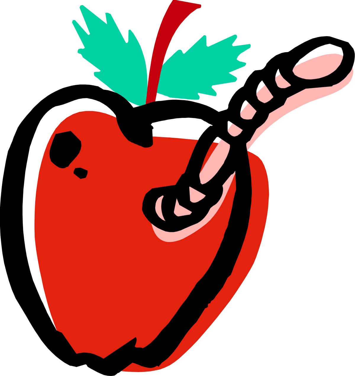 Red Apple with Green Leaf Clipart for Fresh Designs
