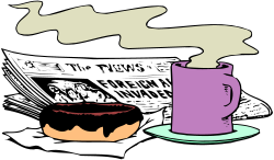 Coffee Cup and Newspaper Clipart for Relaxing Mornings