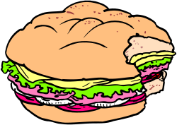 Hamburger Clipart with Big Patty  Perfect for Food Designs