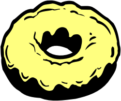 Yellow Donut with Black Background Clipart