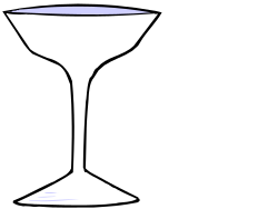 White Wine Glass on Black Background - Elegant Clipart Design