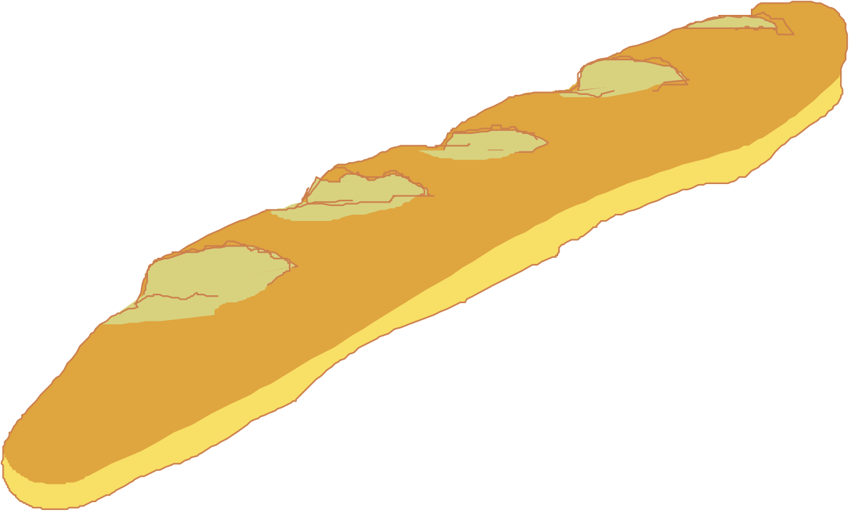 Long Loaf with Map: Unique Clipart for Creative Projects