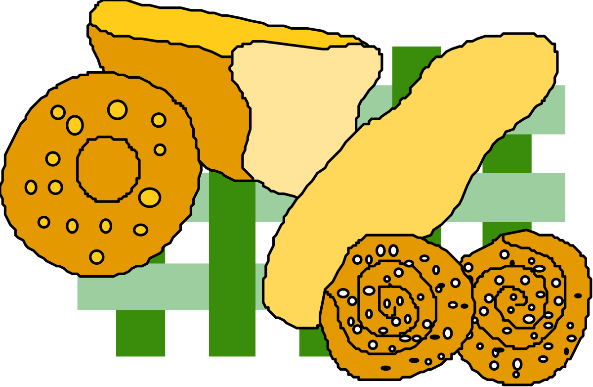 a bunch of cookies and a piece of bread clip art png transparent Cookies and Bread Clipart - Perfect for Baked Goods Projects