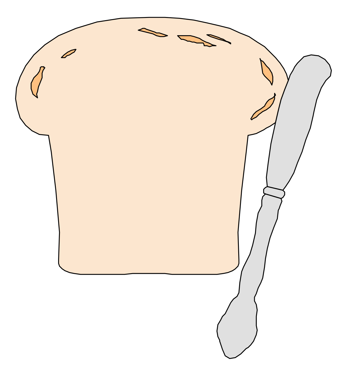 a piece of bread with a knife clip art png transparent Bread and Knife Clipart: Perfectly Illustrated Kitchen Essentials