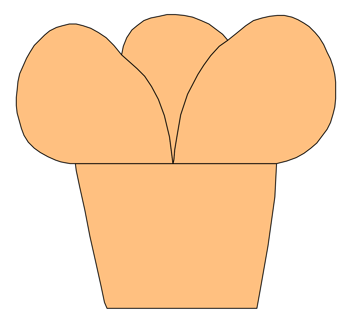 Flower Pot with Two Flowers Clipart