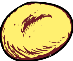 Yellow and Brown Apple Clipart on Black Background - Vibrant SVG Artwork