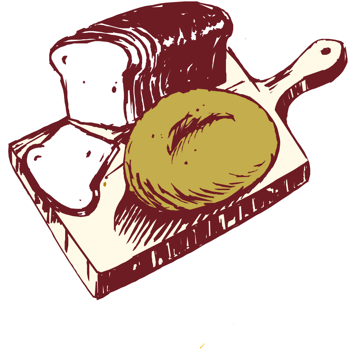 Bread Slice with Knife Clipart  Perfect for Culinary Designs
