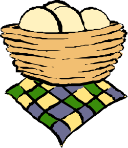 Basket of Eggs Clipart - Colorful and Vibrant Illustrations