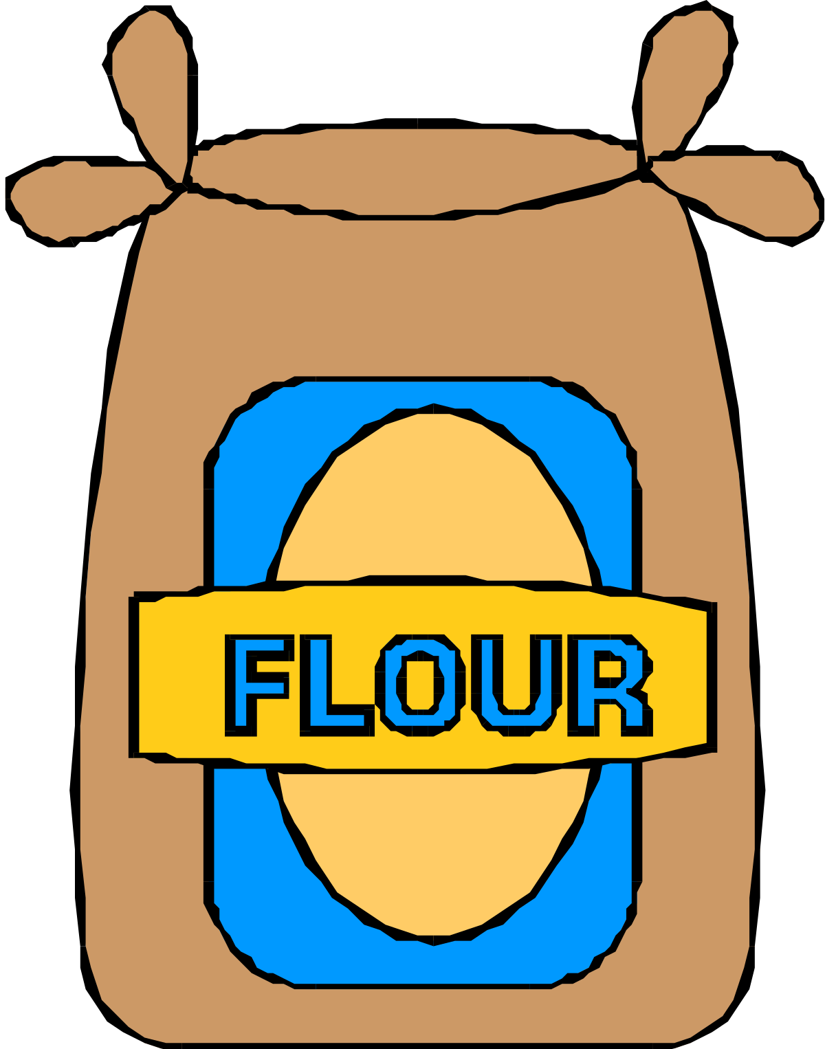 Flour Bag with Yellow Ribbon Clipart - Perfect for Baking Projects