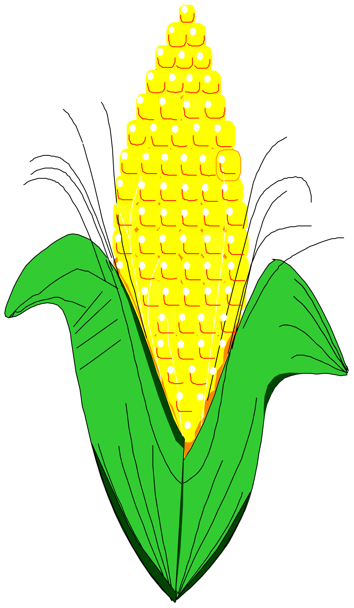 Corn on Black Background Clipart for Dynamic Visuals