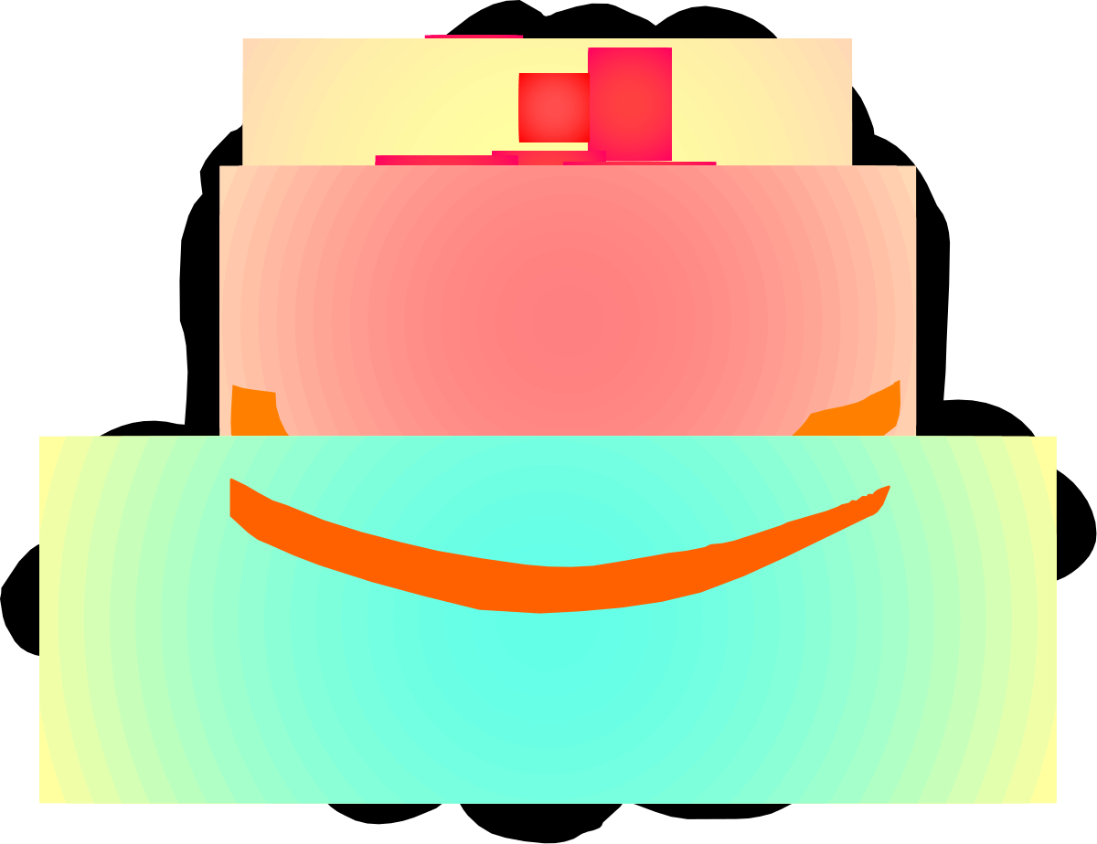 Blue and Orange Box with Red Handle - Eye-Catching Clipart
