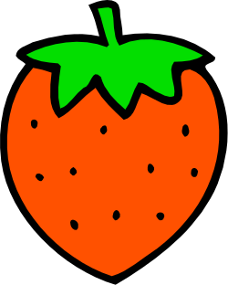 Strawberry Clipart with Lush Green Leaves