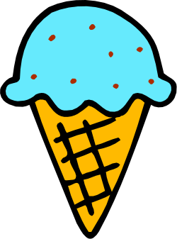 Ice Cream Cone with Chocolate and Sprinkles Clipart