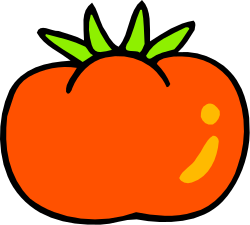 Tomato Clipart with Green Stem - Fresh and Juicy Design