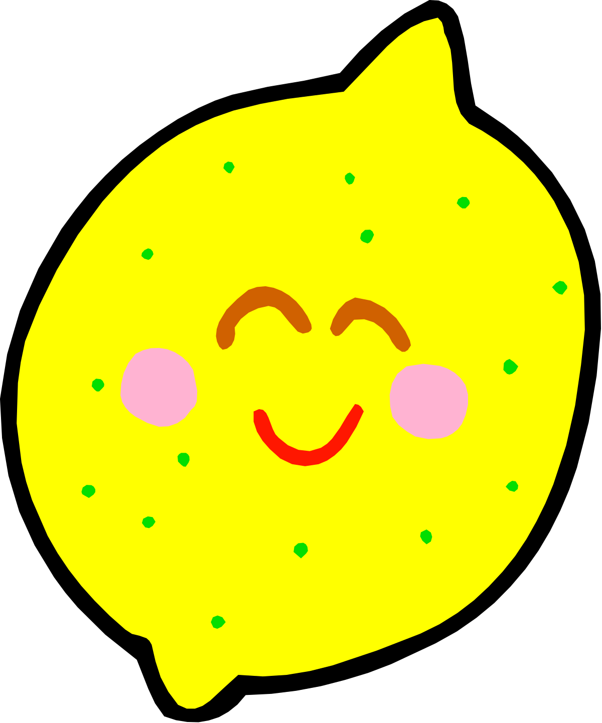 a yellow lemon with a smiley face clip art png transparent Smiley Face Lemon Clipart - Bright & Cheerful Illustration