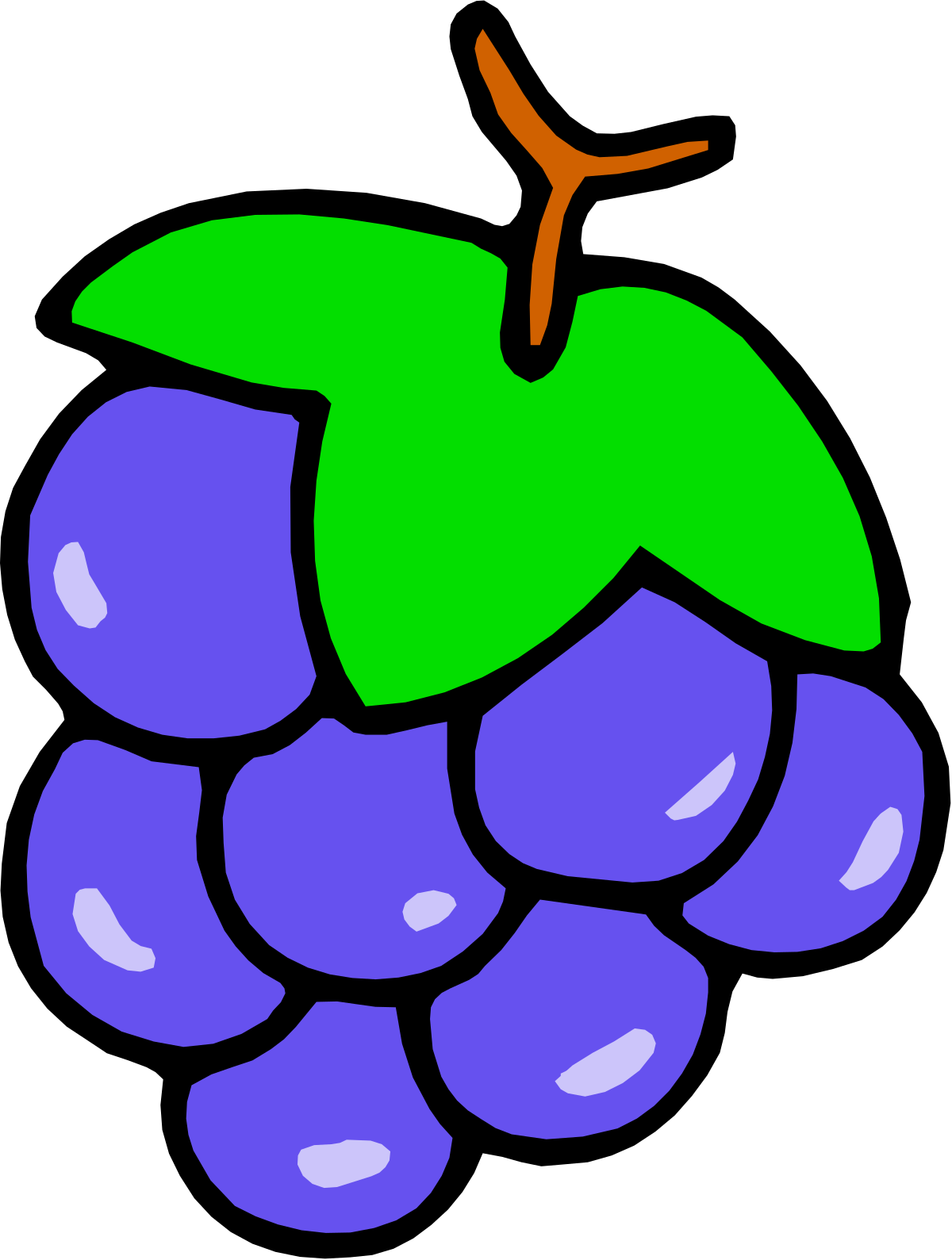 Grapes Clipart - Vibrant Bunches of Grapes for Creative Projects