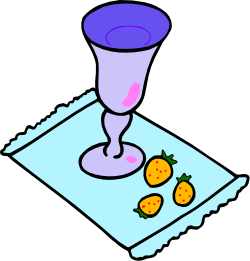Wine Glass and Strawberries on Napkin Clipart