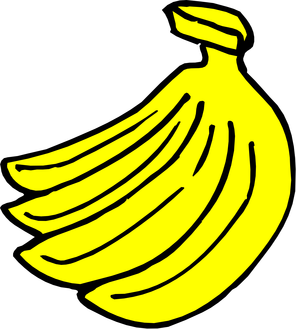 Bananas Clipart: Vibrant Bunch of Fresh Bananas for Your Designs