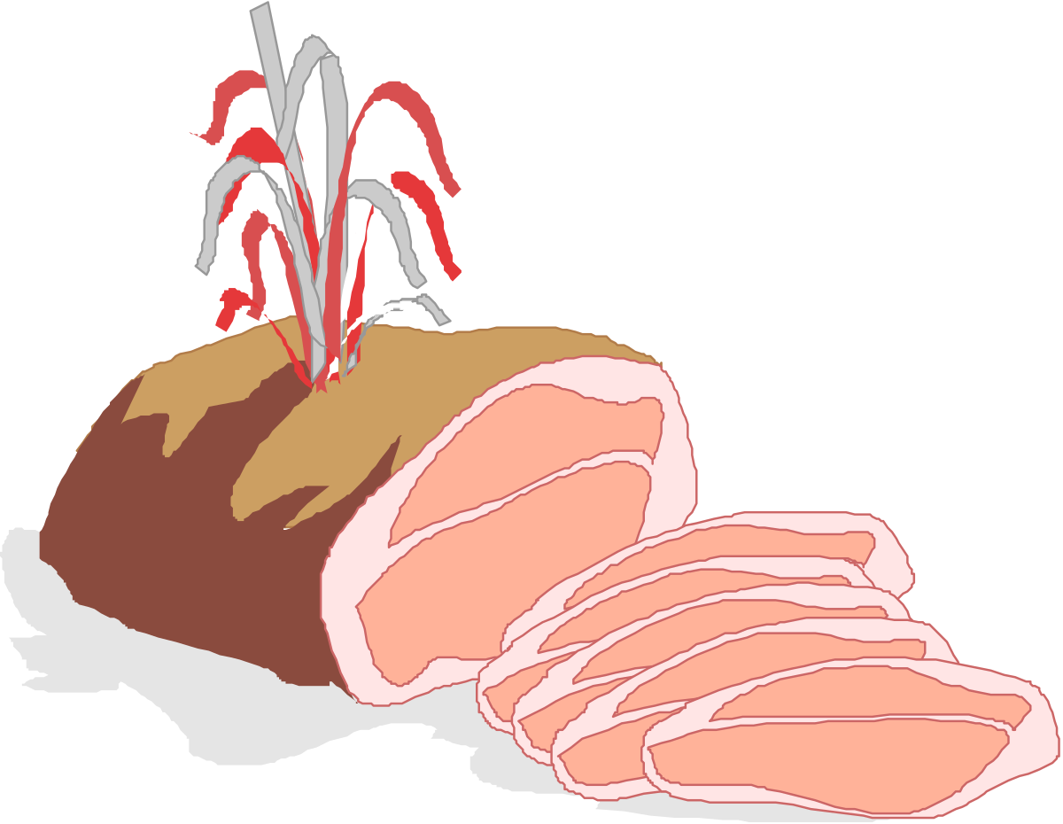 Meat Dish with Knife and Fork Clipart  Ideal for Culinary Concepts