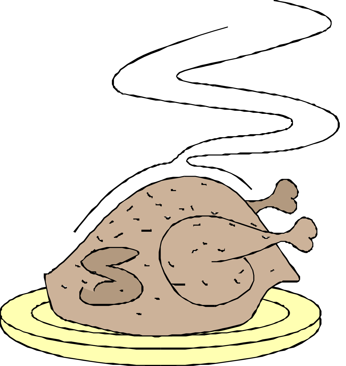 a turkey on a plate with a fork clip art png transparent Turkey on a Plate with Fork - Perfect Thanksgiving Clipart