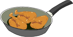 Chicken in a Pan with Spoon Clipart - Perfect for Culinary Themes